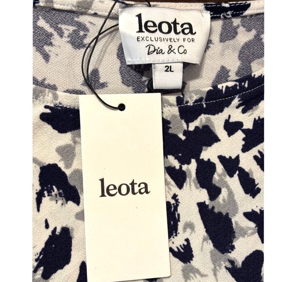 Leota exclusively for Dia & Co Dia short sleeve tunic top Snow Leopard 2XL NWT - Picture 6 of 10